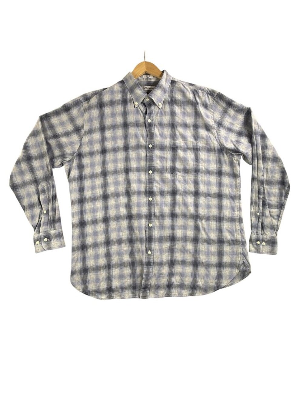 Peter Millar Shirt Mens XL Blue Plaid Button Down Long Sleeve Cotton Preppy